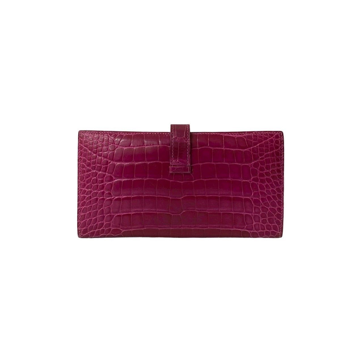 Hermes Bearn Soufflet Alligator Long Wallet