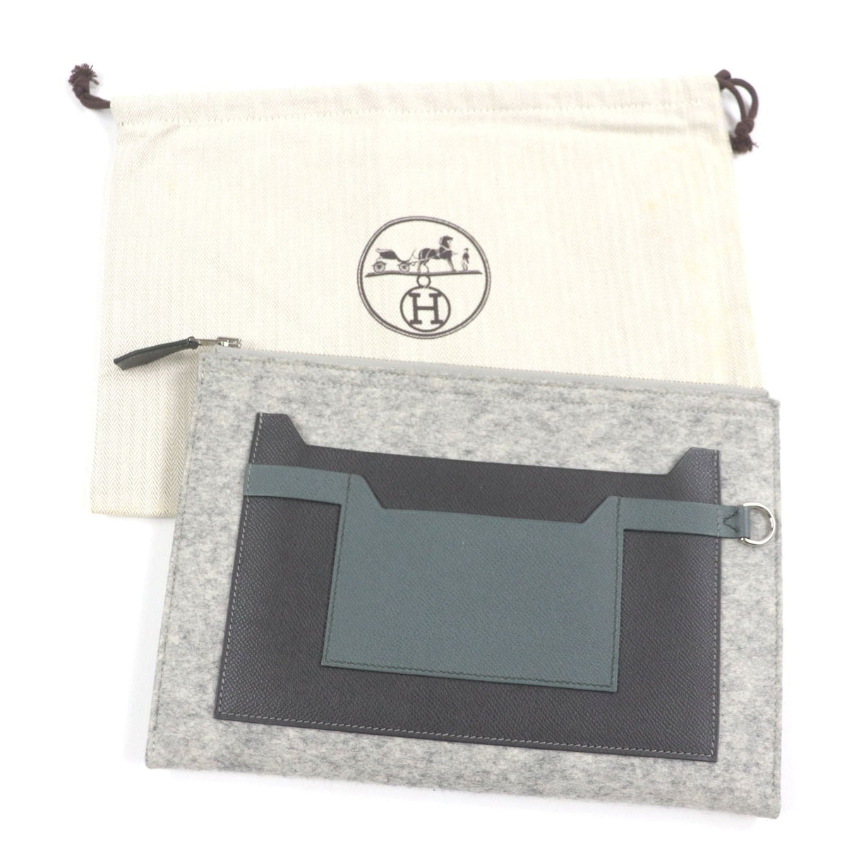 Hermes TOO DOO 29 Felt Clutch Bag