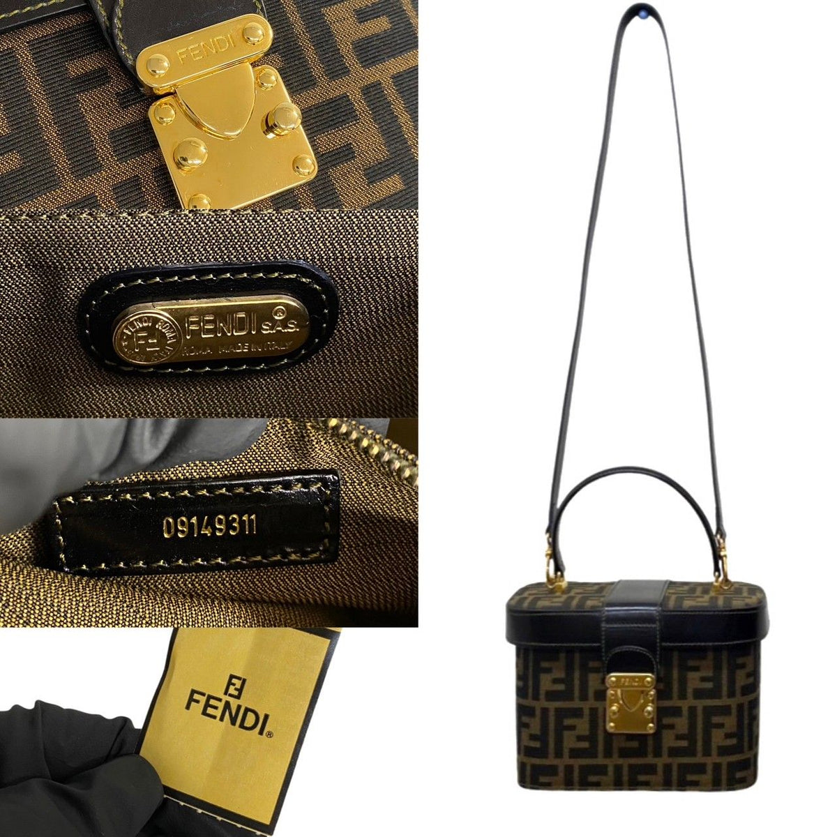 Fendi Zucca Leather Canvas 2way Bag