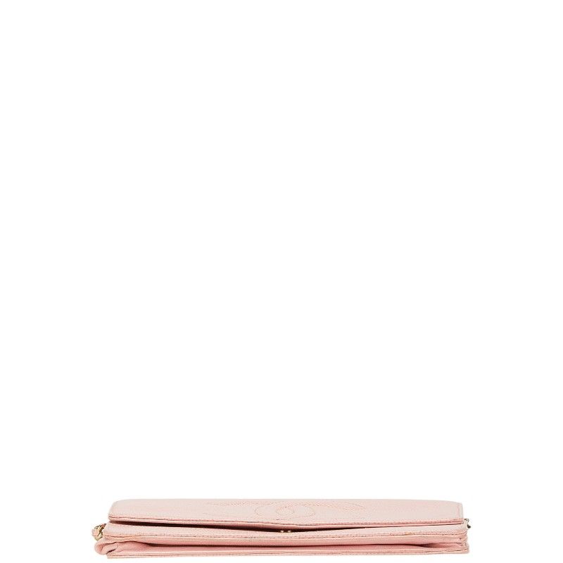 CHANEL Coco Mark Caviar Skin Chain Shoulder Wallet