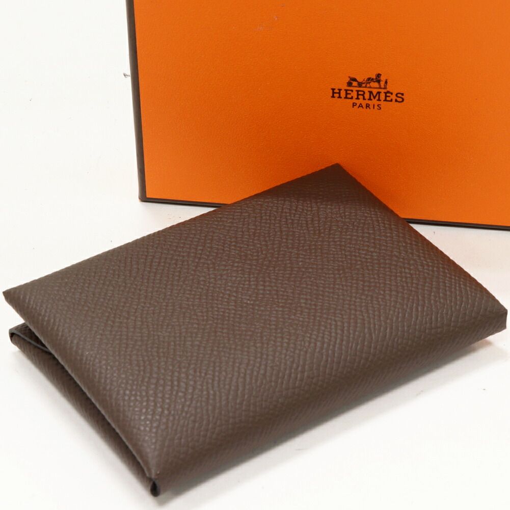 Hermes Calvi Duo Epsom Card Coin Case