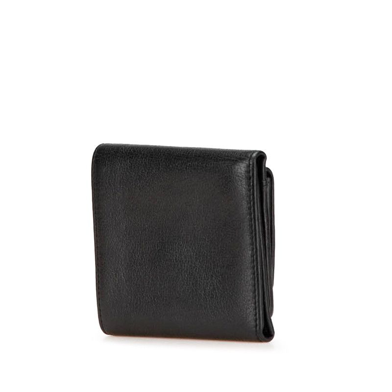 Chanel Camellia Coco Mark Lambskin Trifold Wallet