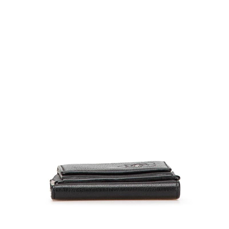 Chanel Camellia Coco Mark Lambskin Trifold Wallet