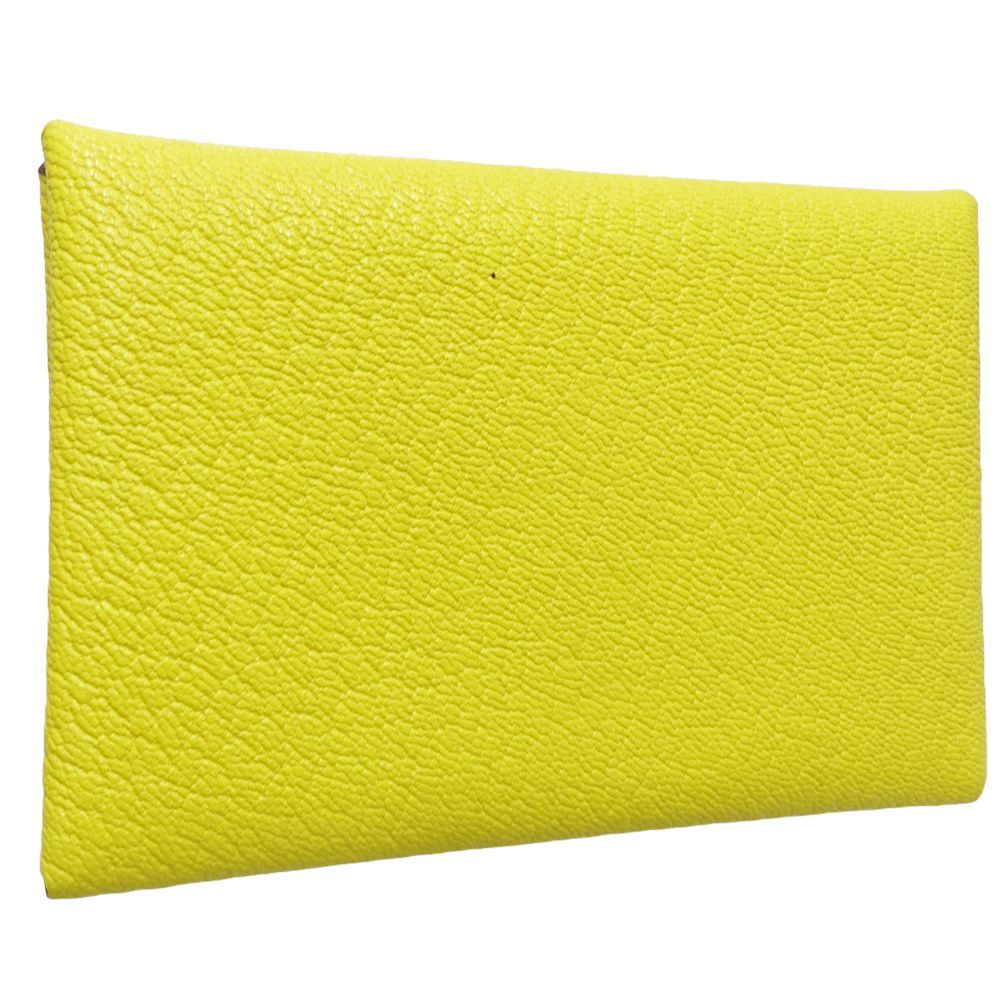 Hermes Leather Coin Case Calvi Duo Cardholder