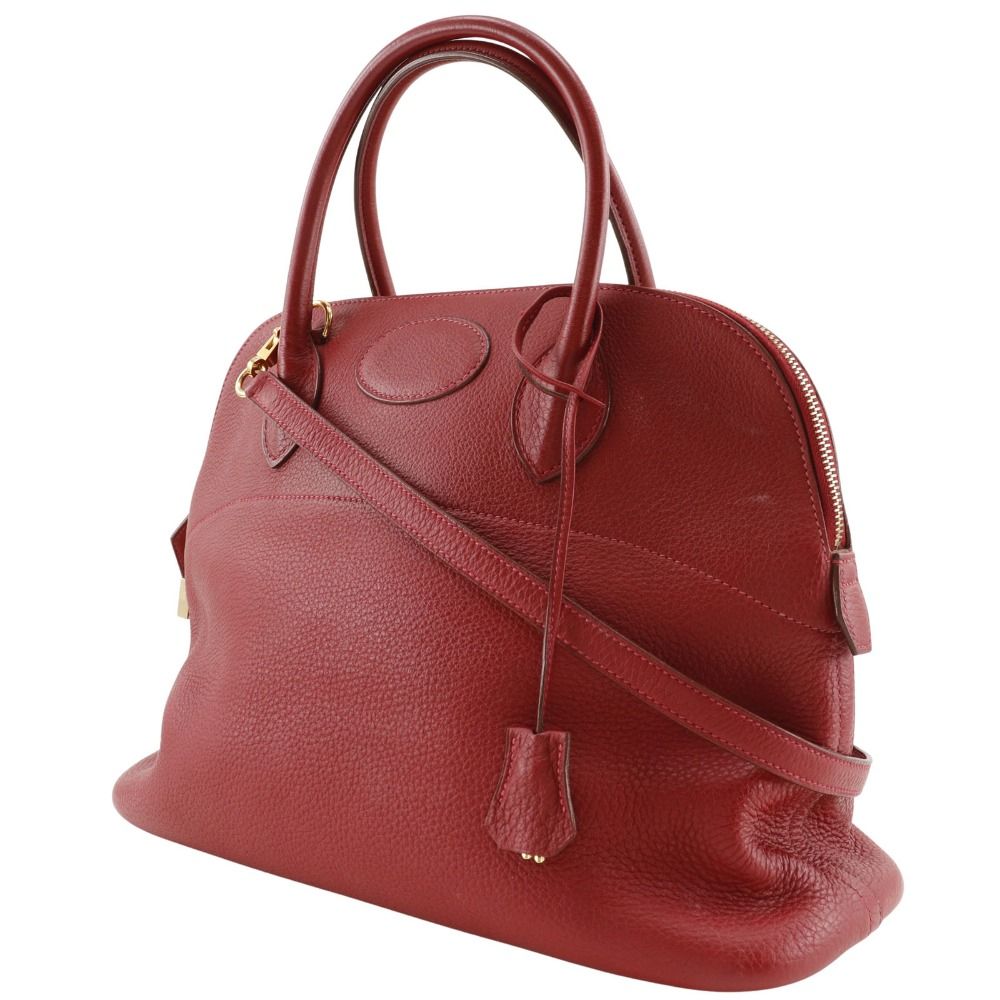 Hermes Bolide 35 Handbag Red/Gold