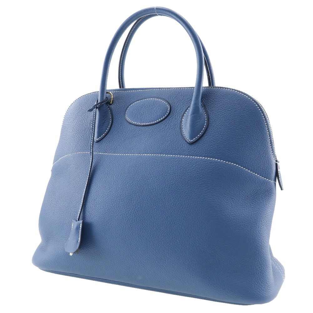 Hermes Bolide 37 Handbag Clemence Blue