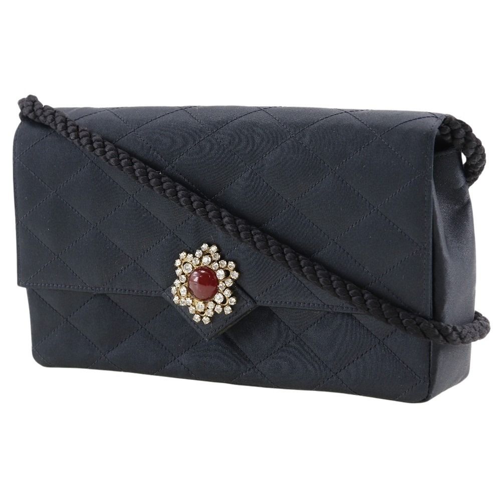 Chanel Matelasse Satin Rhinestone Shoulder Bag