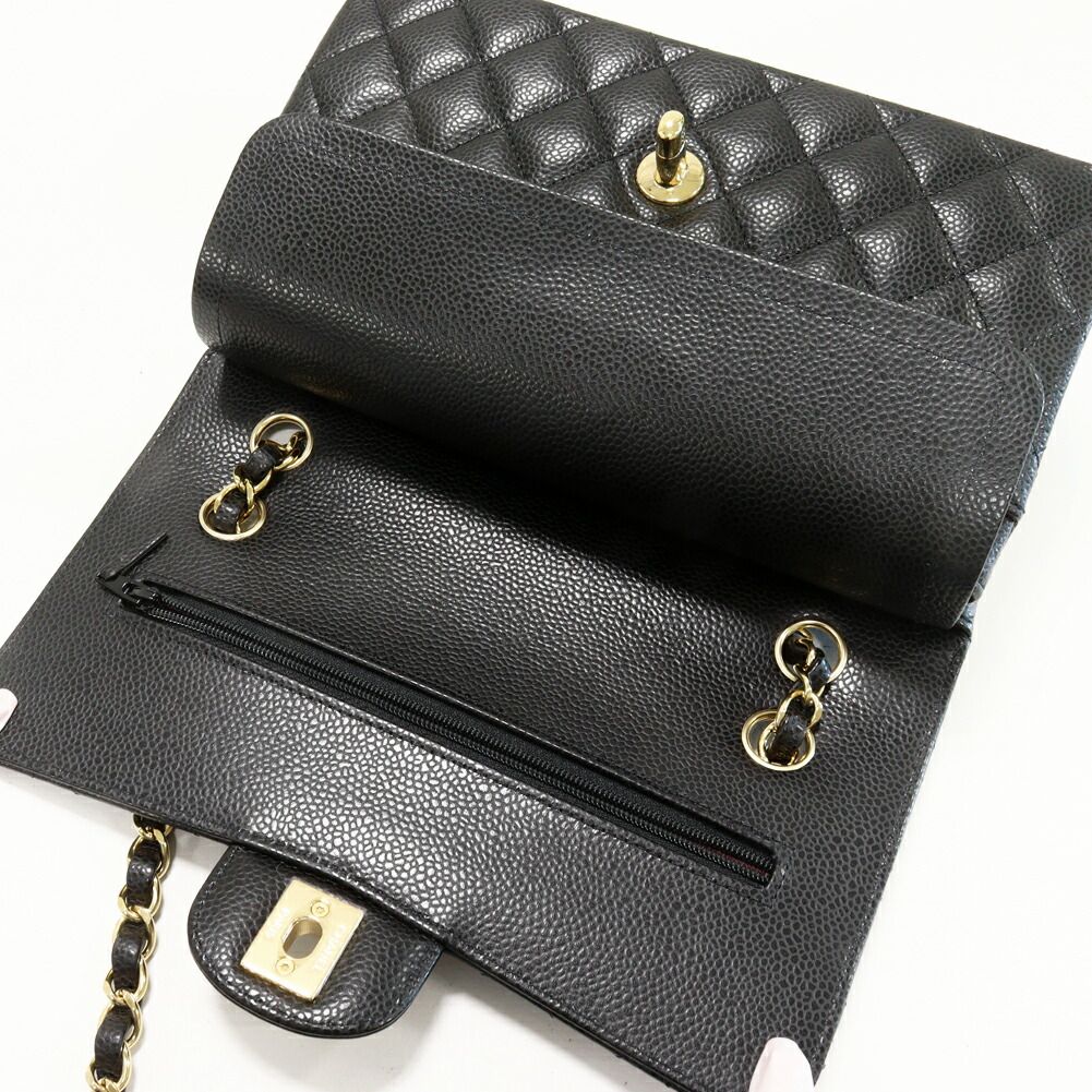 Chanel Grained Calfskin Classic Matelass  2way Bag Black Gold Hardware A01113 Y01864 C3906