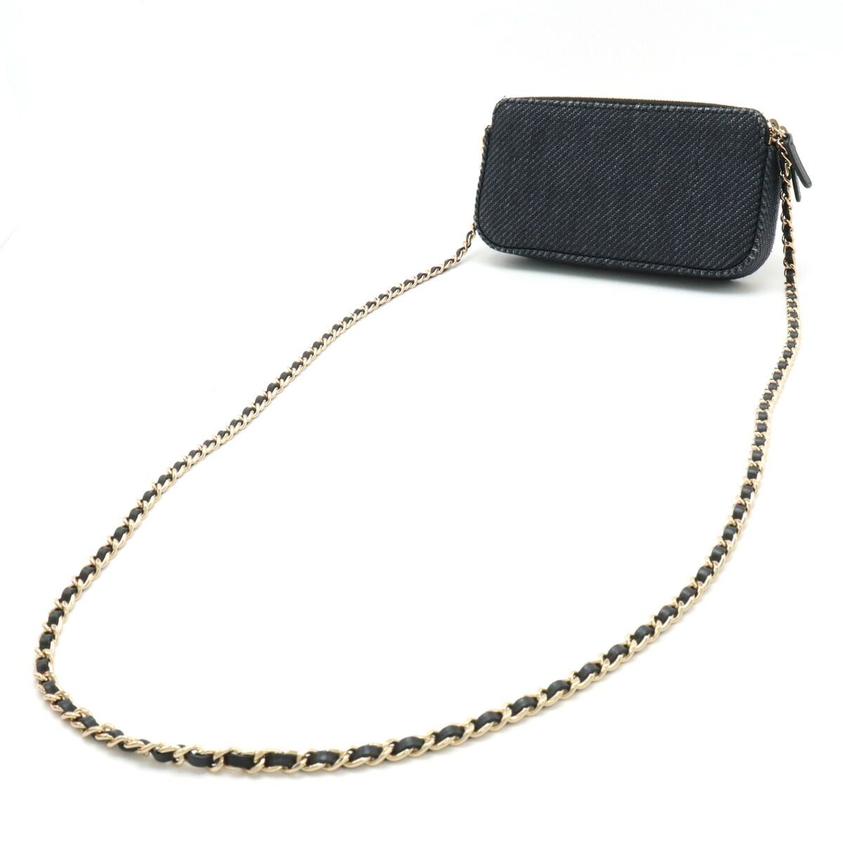 Chanel Deauville Line Canvas Leather 2way Wallet