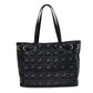 Christian Dior Panarea Cannage Canvas Leather Tote Bag