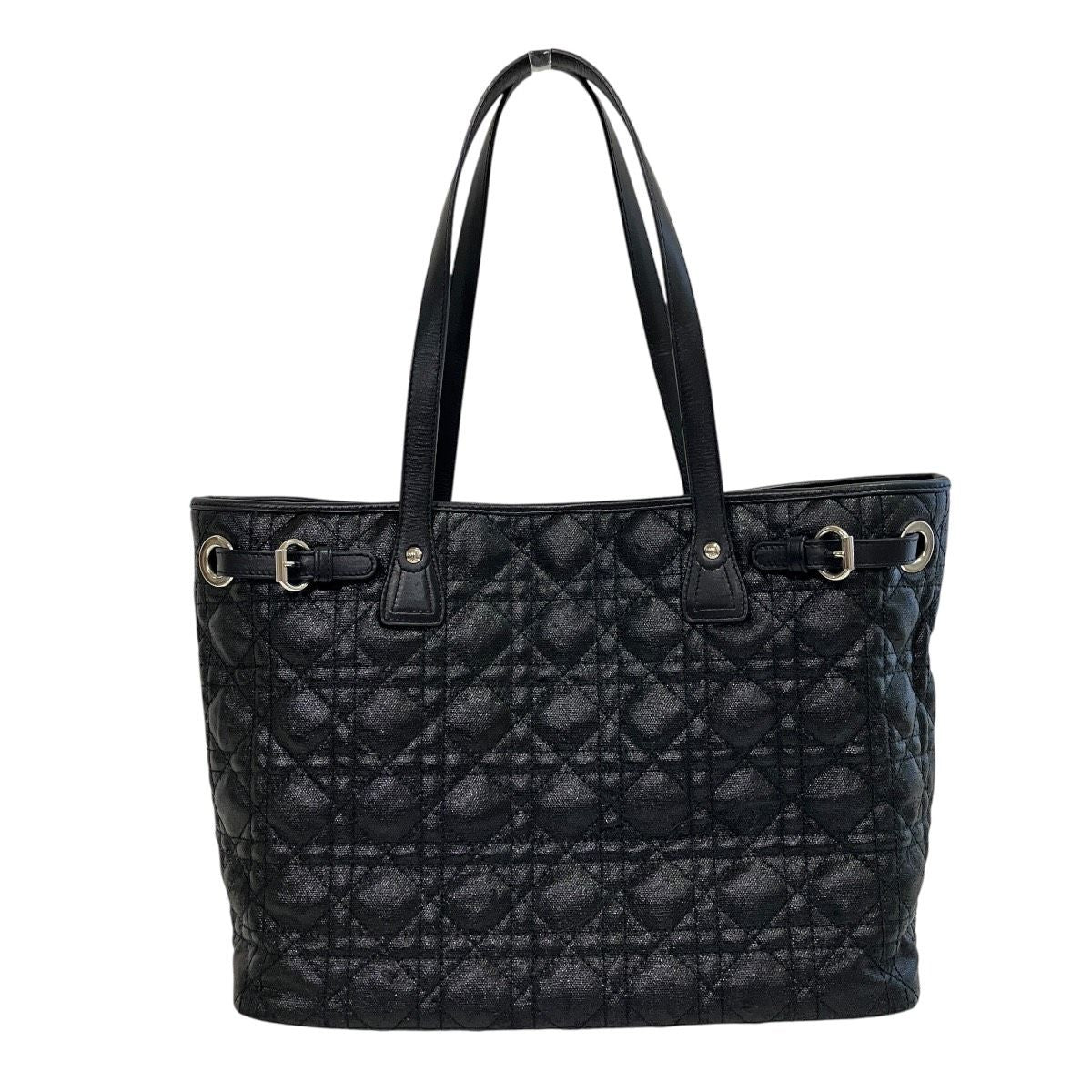 Christian Dior Panarea Cannage Canvas Leather Tote Bag