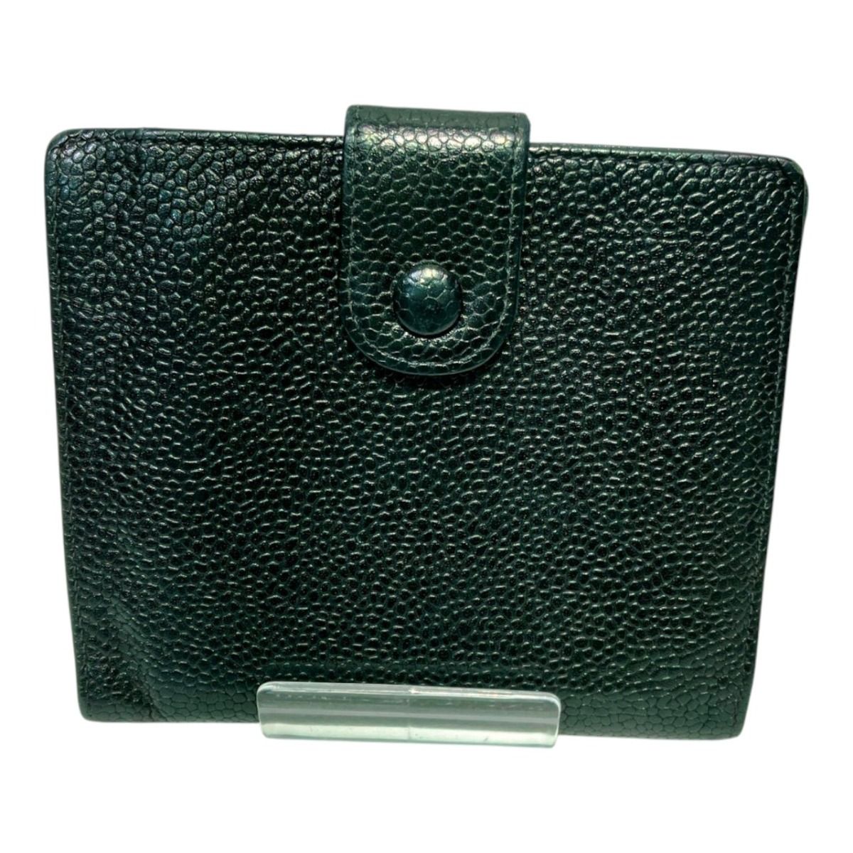 CHANEL Coco Mark Leather Wallet