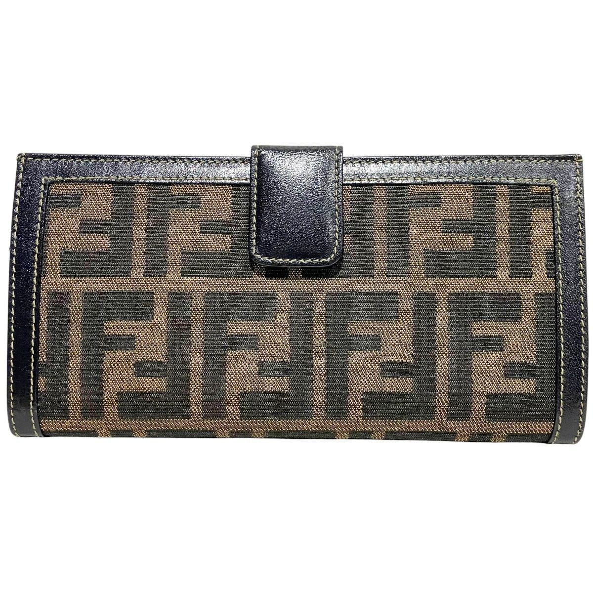 Fendi Zucca Canvas Leather Long Wallet