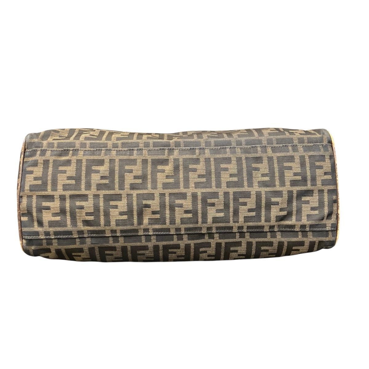 FENDI Zucca Etinico Canvas Leather Tote Bag