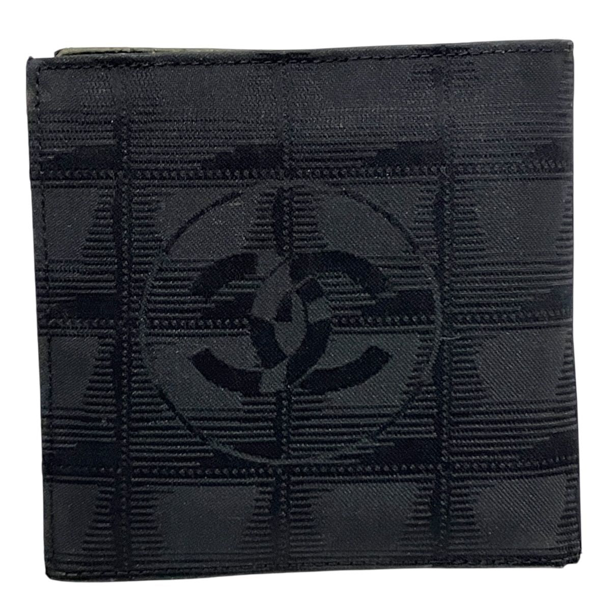 CHANEL New Travel Line Leather Canvas Wallet