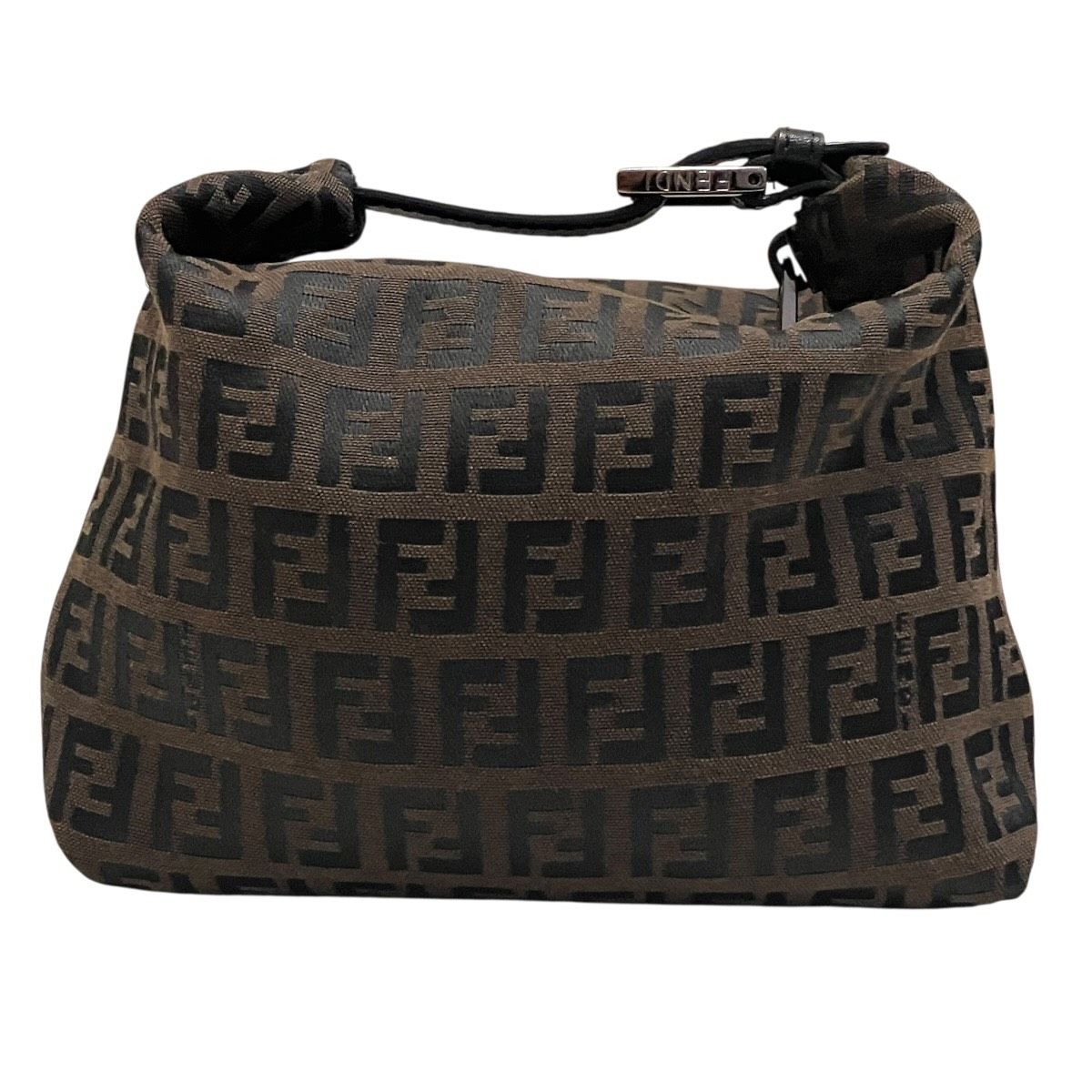 Fendi Zucca Canvas Leather Handbag