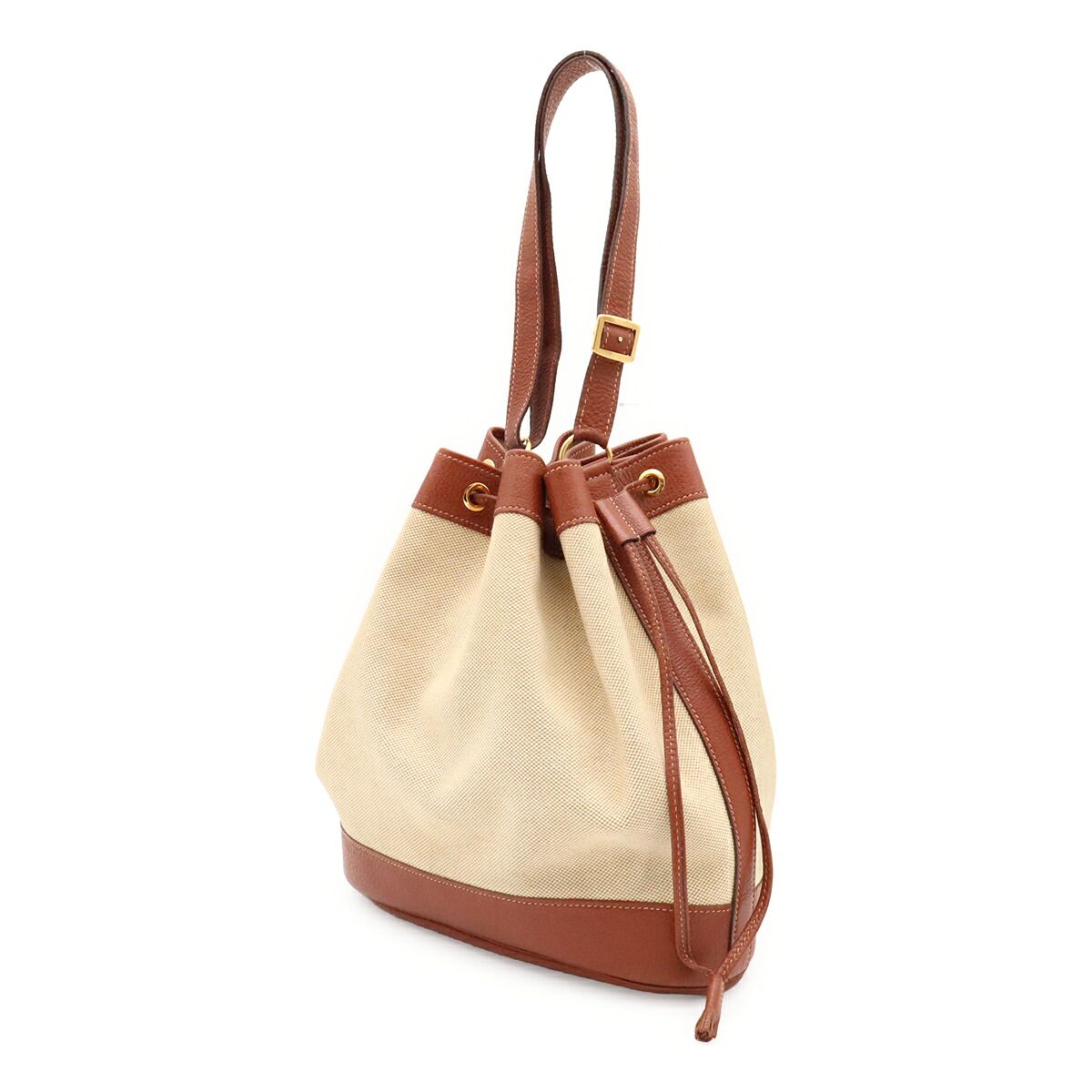 Hermes Market GM Toile H Leather Shoulder Bag