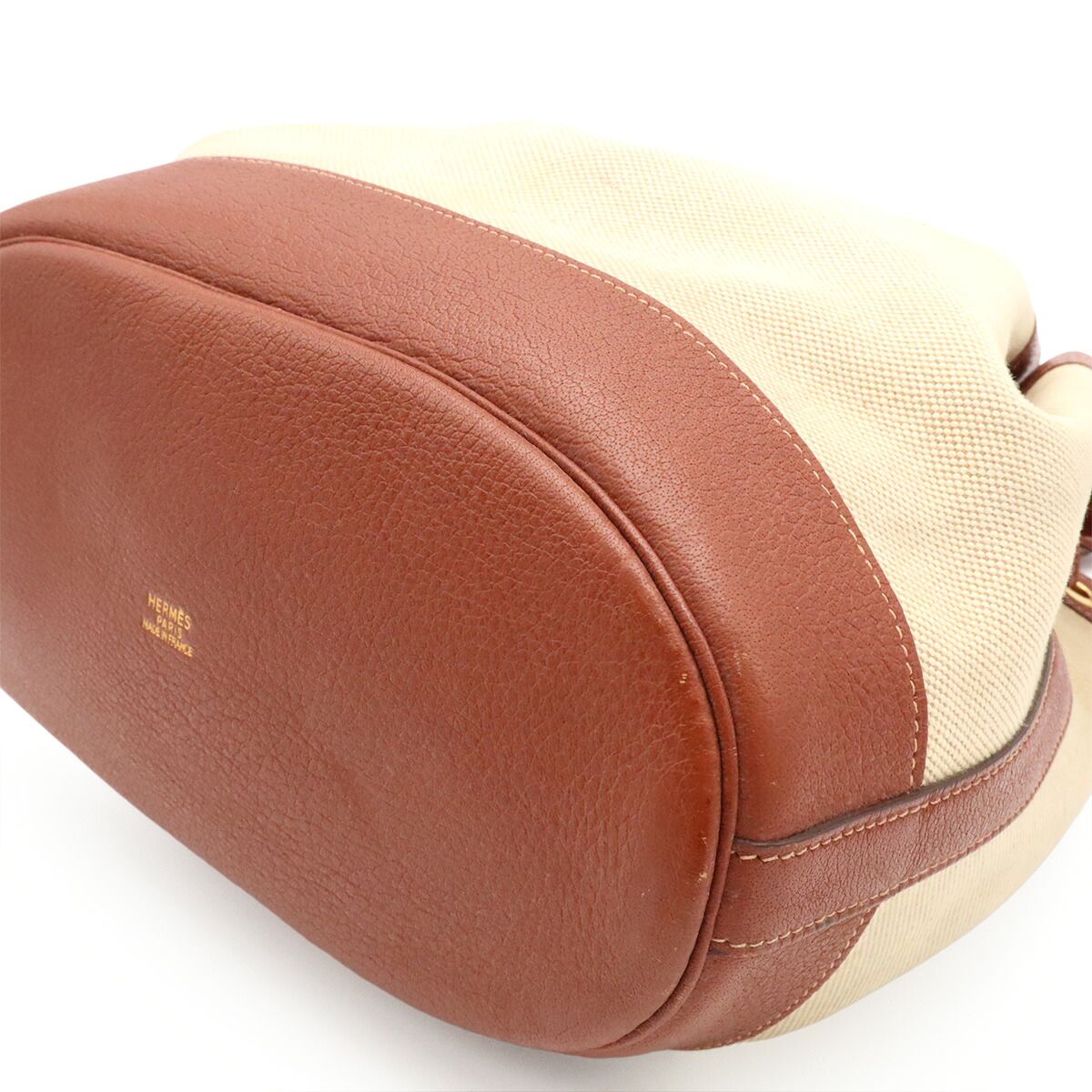 Hermes Market GM Toile H Leather Shoulder Bag