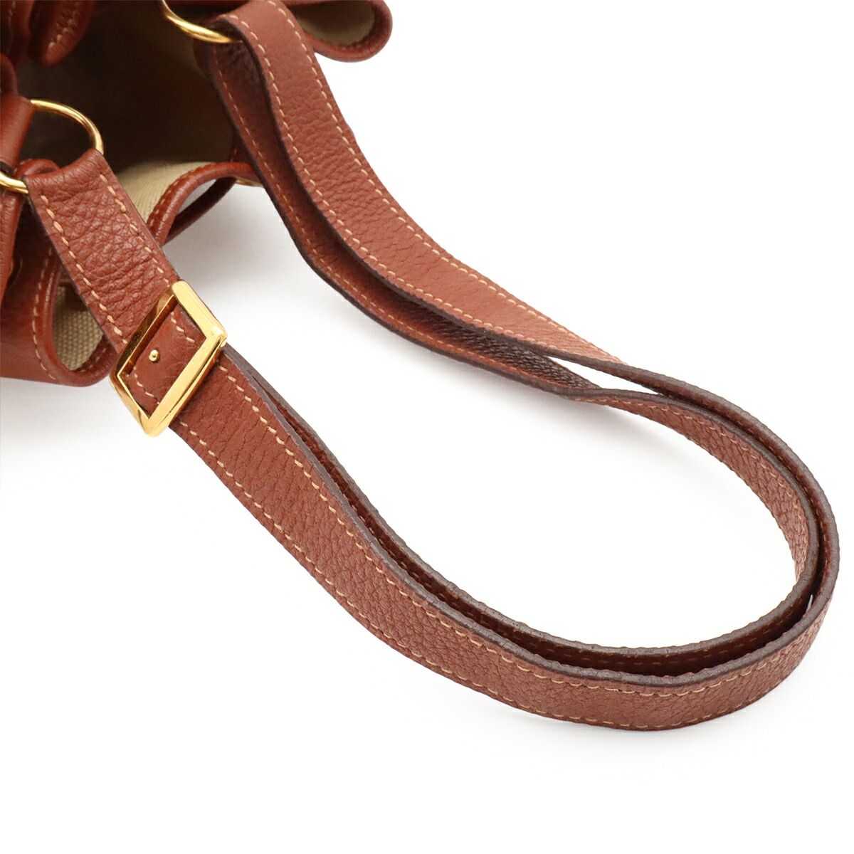 Hermes Market GM Toile H Leather Shoulder Bag