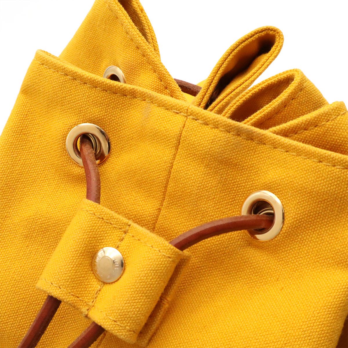Hermes Polochon Mimil GM Canvas Leather Shoulder Bag