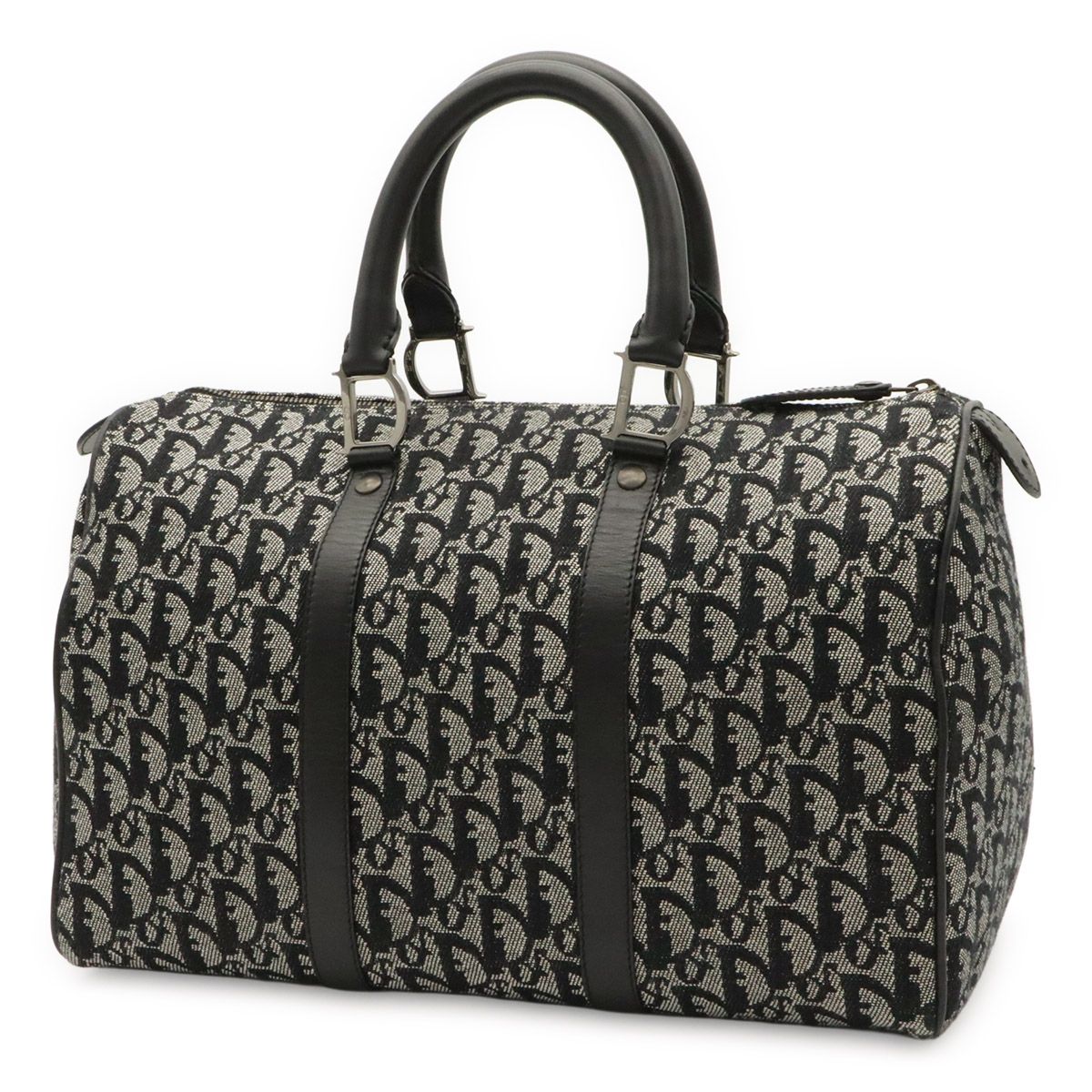 Christian Dior Trotter Jacquard Canvas Boston Bag