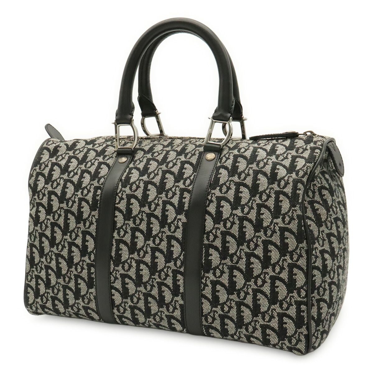 Christian Dior Trotter Jacquard Canvas Boston Bag