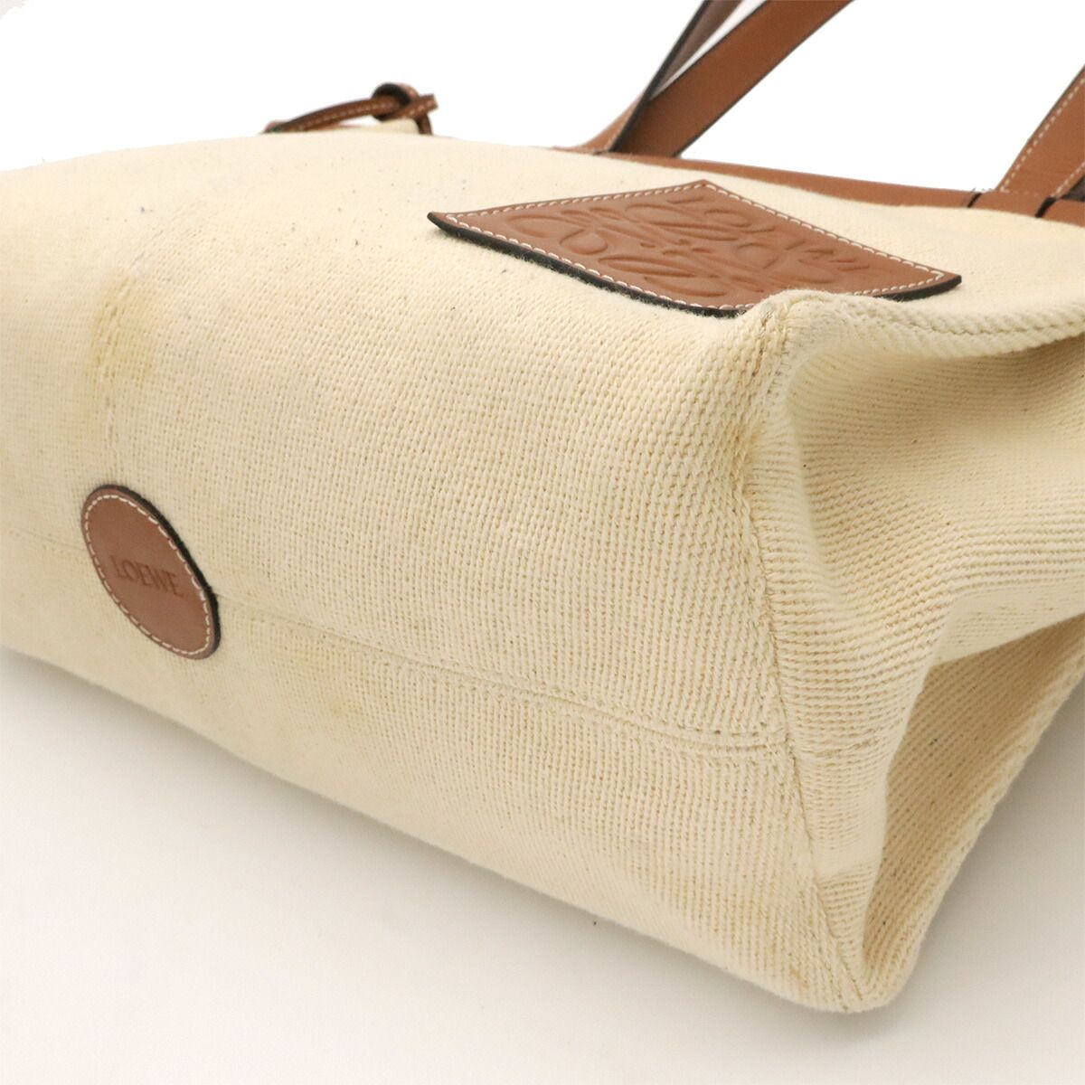 Loewe Cushion Canvas Leather Tote Bag