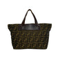 Fendi Zucca Nylon Leather Handbag