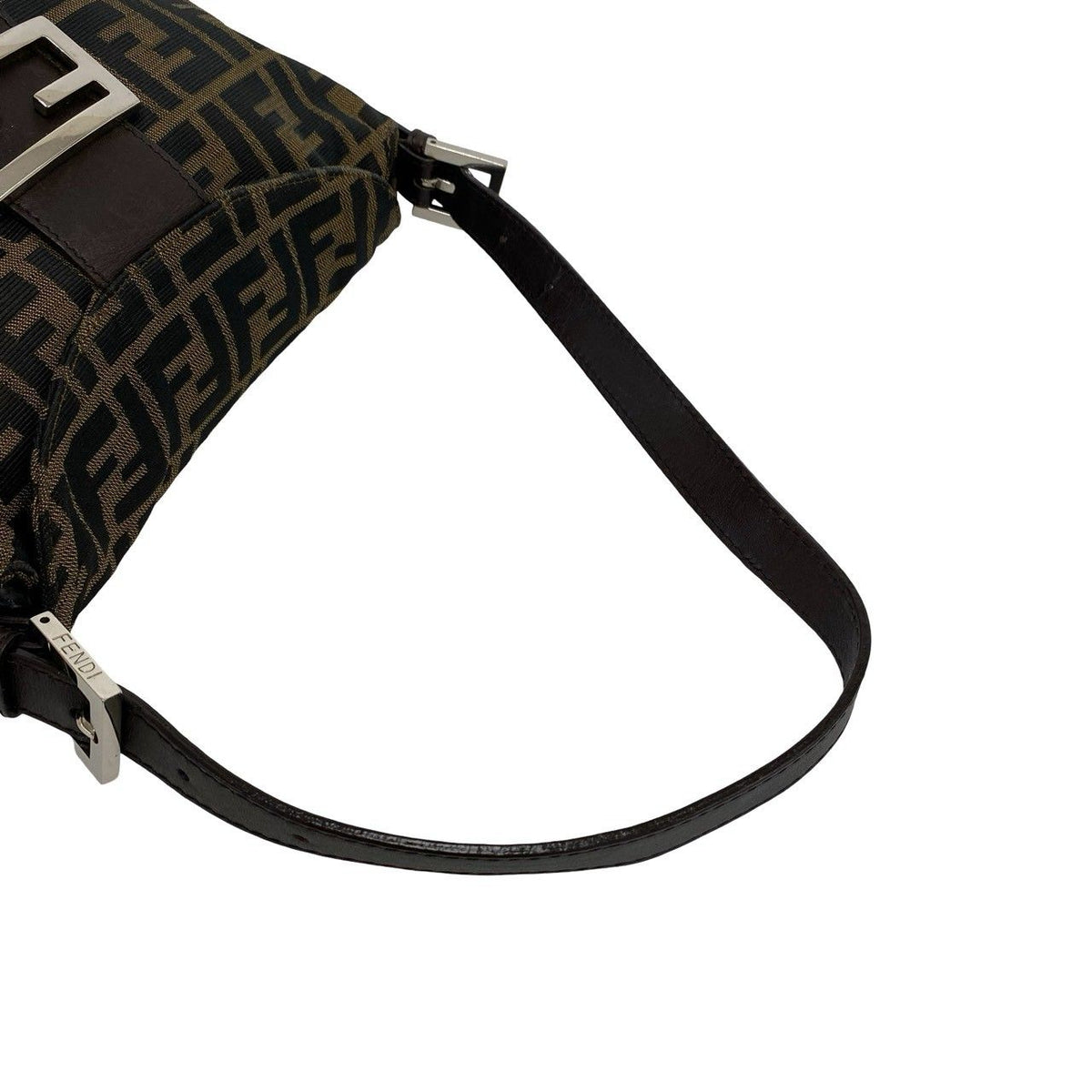 Fendi Zucca Canvas Leather Shoulder Bag