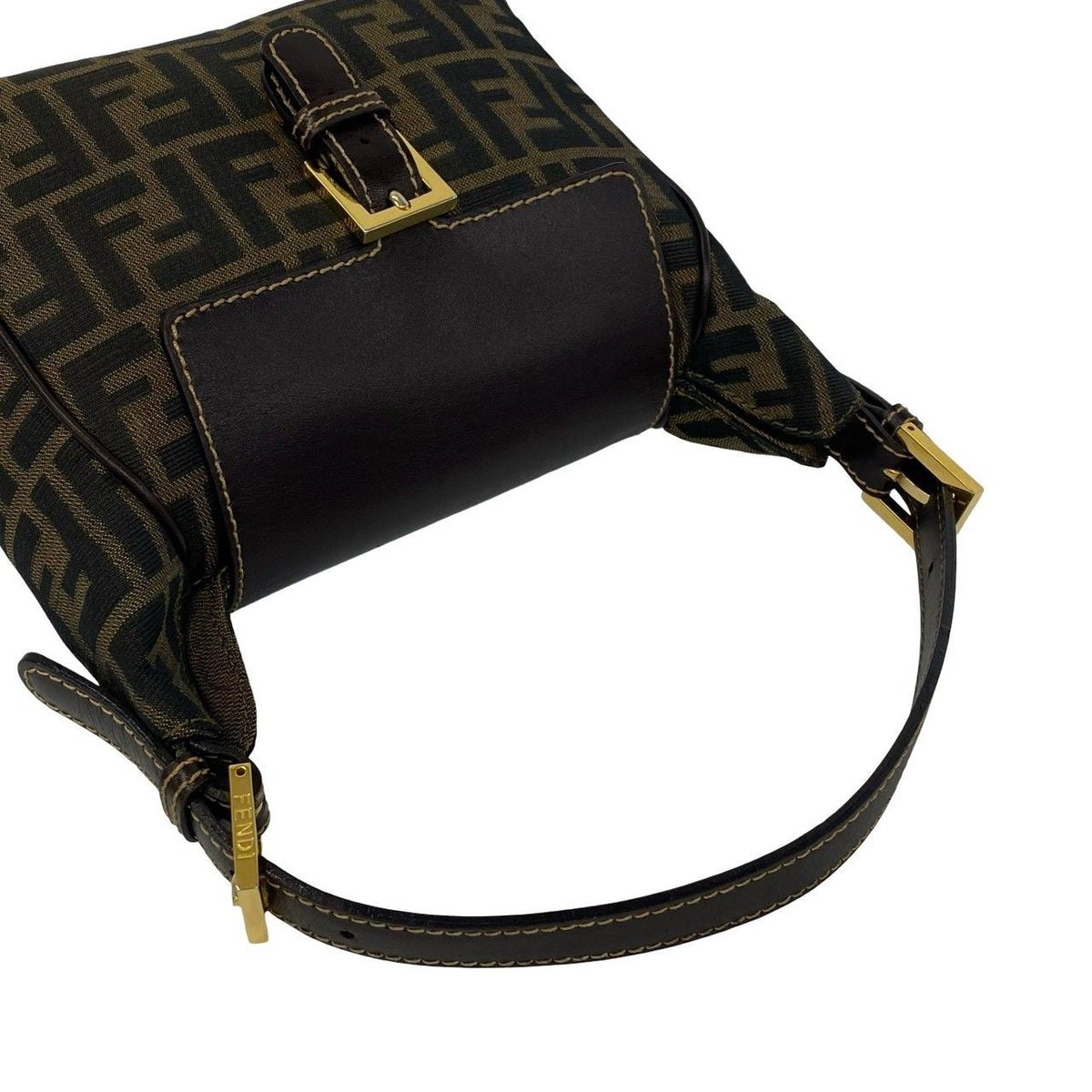 Fendi Zucca Canvas Leather Handbag