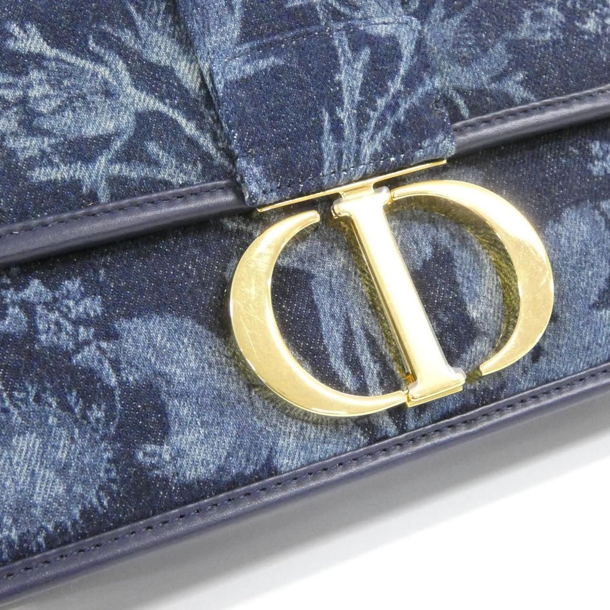 Christian Dior 30 Montaigne Denim Shoulder Bag