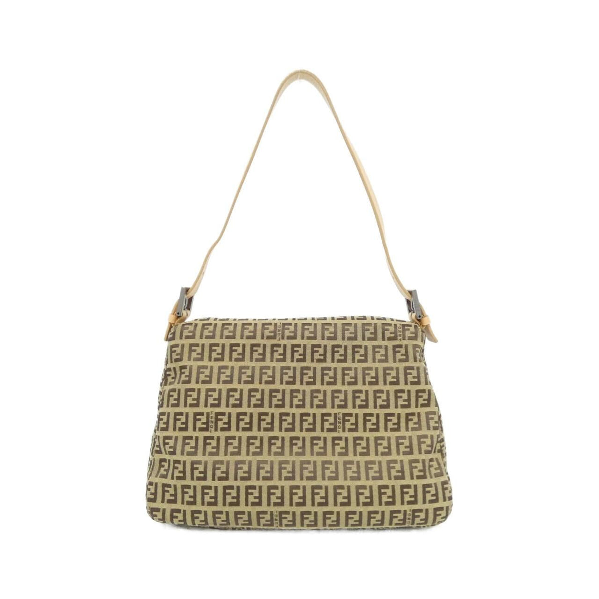 Fendi Mamma Baguette Canvas Leather Shoulder Bag