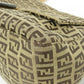 Fendi Mamma Baguette Canvas Leather Shoulder Bag