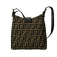 Fendi Zucca Canvas Leather Shoulder Bag