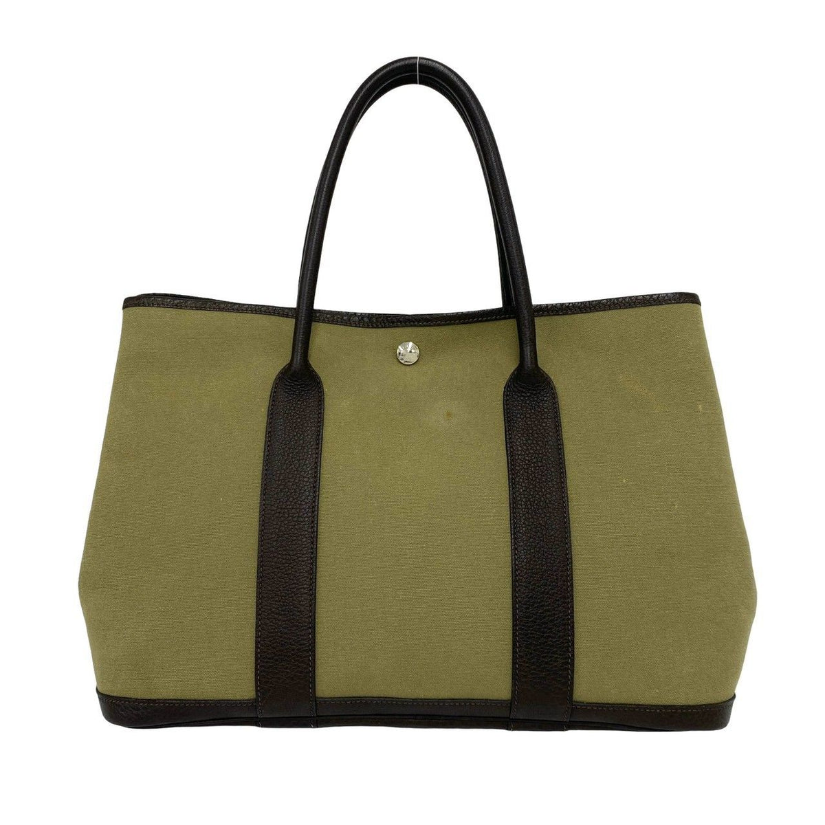 Hermes Garden Party PM Toile Officier Veau Buffalo handbag