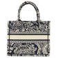 Christian Dior Toile de Jouy Book Tote Canvas Embroidery Tote Bag