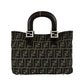 Fendi Zucca Canvas Leather Handbag