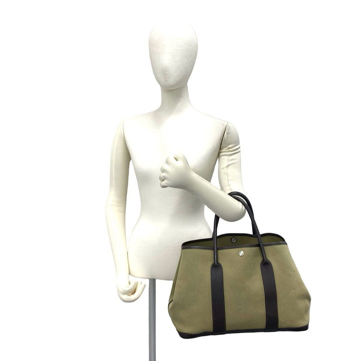 Hermes Garden Party PM Toile Officier Veau Buffalo Handbag