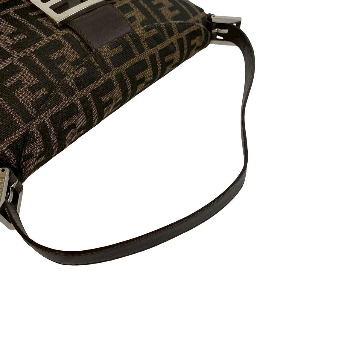 Fendi Zucca Canvas Leather Shoulder Bag