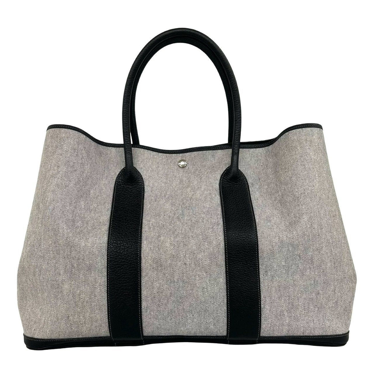 Hermes Garden Party GM Toile H Buffal Leather Handbag