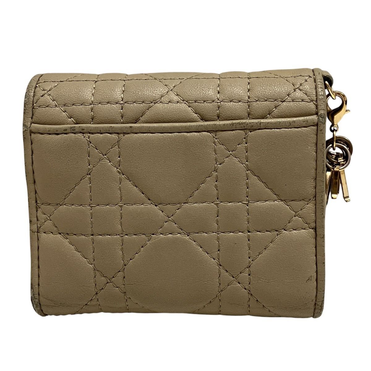 Christian Dior Lady Dior Lambskin Trifold Wallet