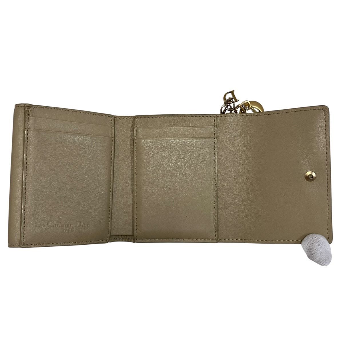 Christian Dior Lady Dior Lambskin Trifold Wallet