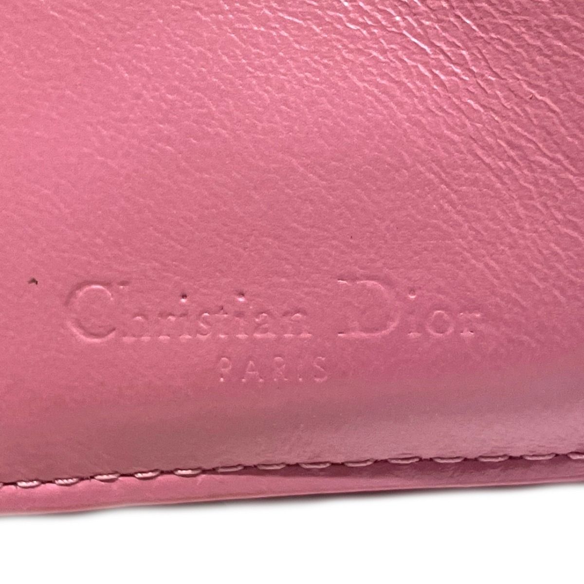 Christian Dior Lotus Wallet Patent Leather Trifold Wallet