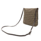 Fendi Zucchino Canvas Leather Shoulder Bag