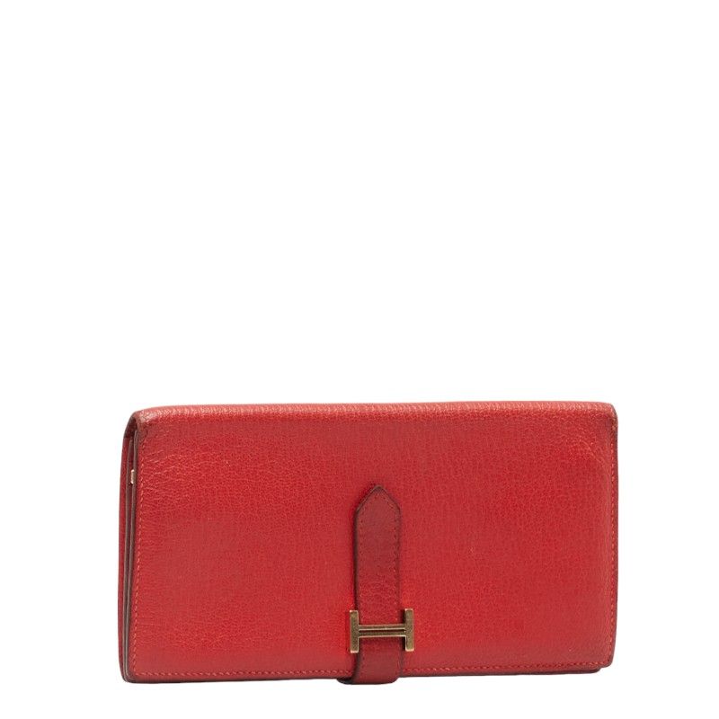 Herm s B arn Soufflet Leather Long Wallet