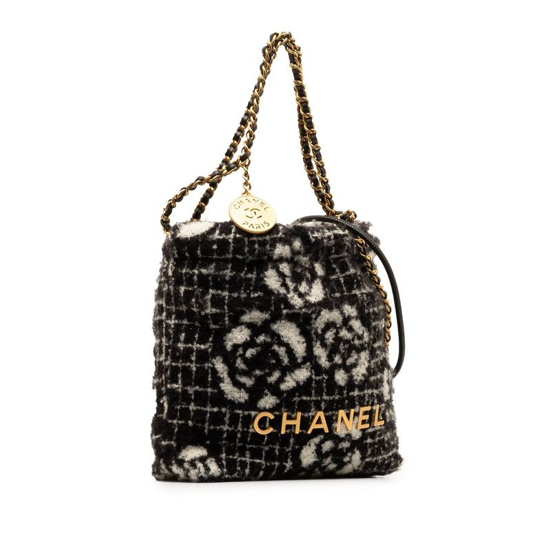 Chanel Camellia Coco Mark Logo Cotton 2way Bag