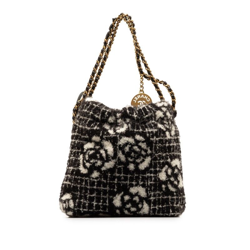 Chanel Camellia Coco Mark Logo Cotton 2way Bag