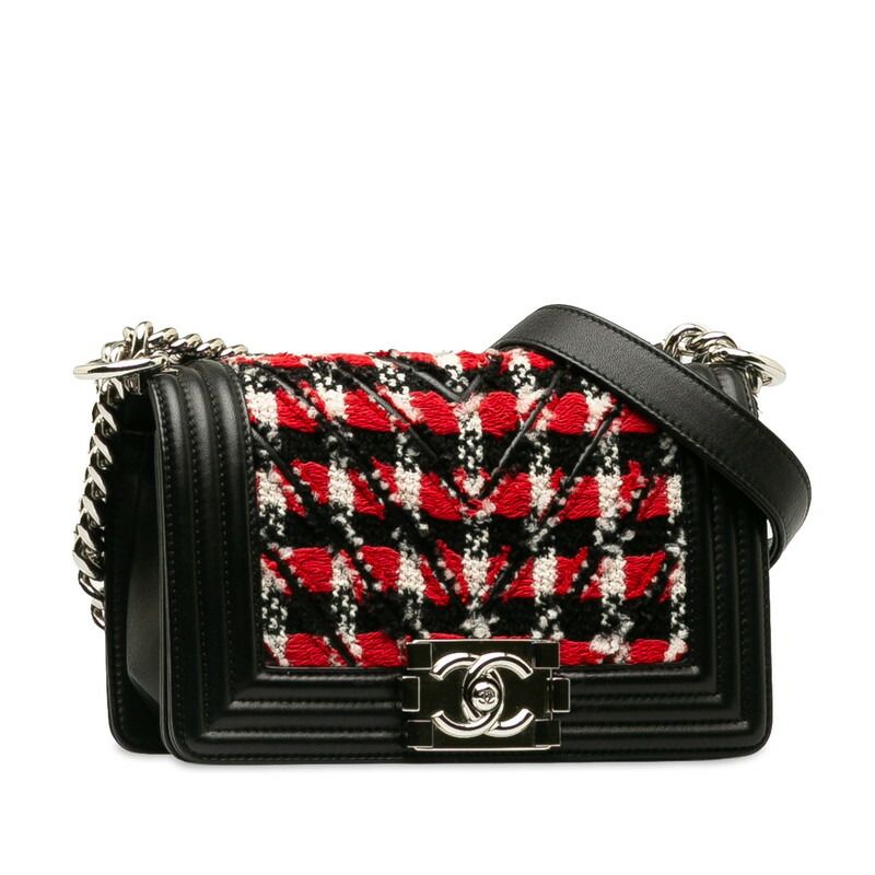 Chanel Boy Chanel Tweed Leather Shoulder Bag