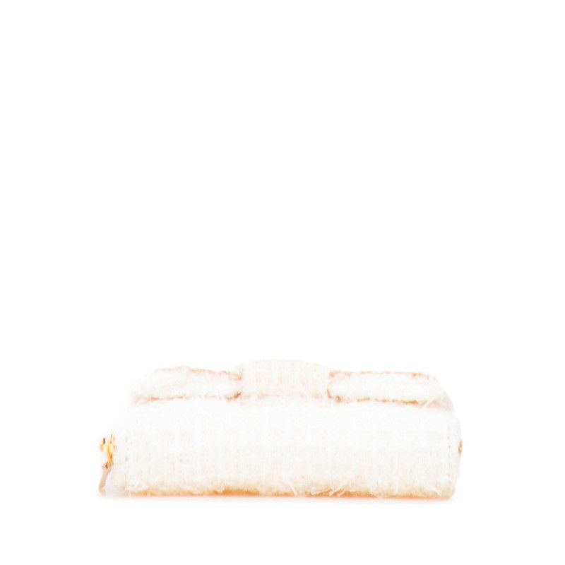 Chanel Coco Mark Ribbon Tweed Leather Coin Case