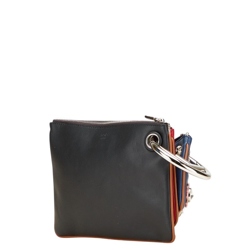 Fendi Triplette Leather Python Pouch